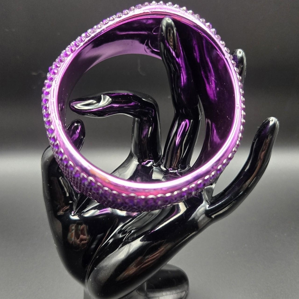 Purple Chunky Rhinestone Bangle - Picture 2 of 6